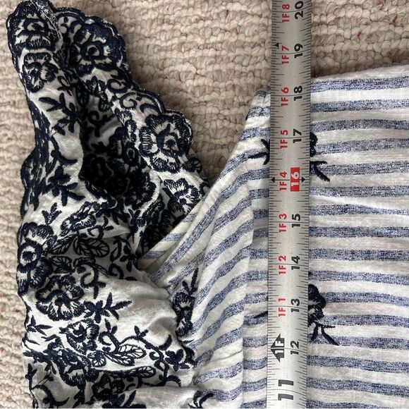 Entro Embroidered Bohemian Striped Floral Top - Picture 5 of 8